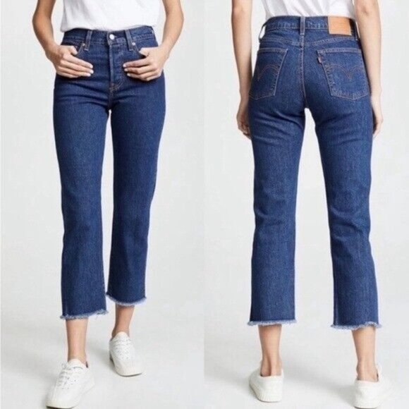 Levi's Denim - Levi’s Premium Wedgie Straight-Leg Cropped Jeans in Below The Belt Size 26